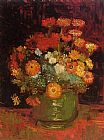 Vase with Zinnias